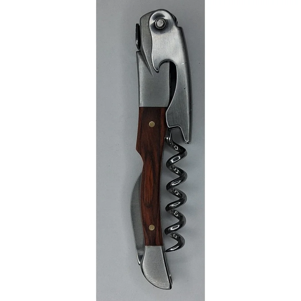 Wood Inlay Handle Corkscrew Wine Promotion Bartender, bottle opener, foil cut